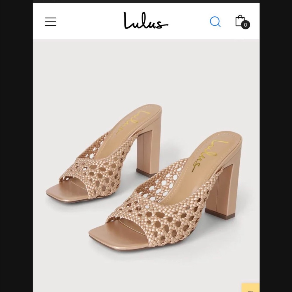 Size 9 Gold Woven High Heel Sandal